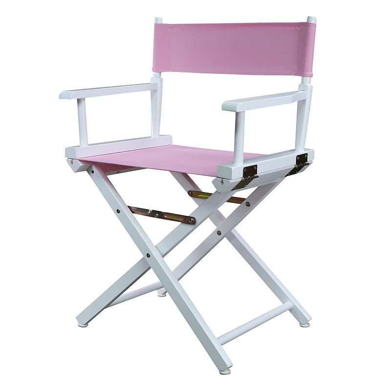 Casual Home 18 White Finish Directors Chair, Pink