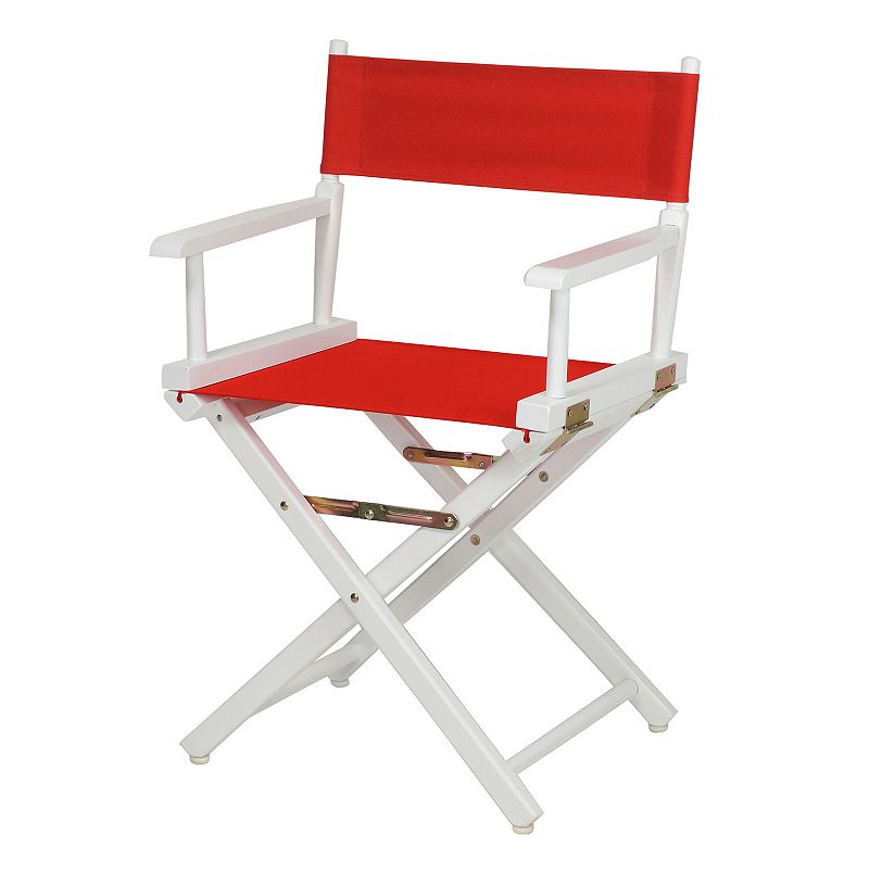 Casual Home 18 White Finish Directors Chair, Red