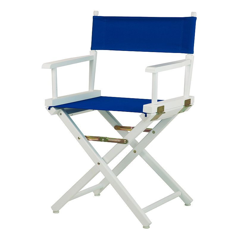 28830175 Casual Home 18 White Finish Directors Chair, Blue sku 28830175