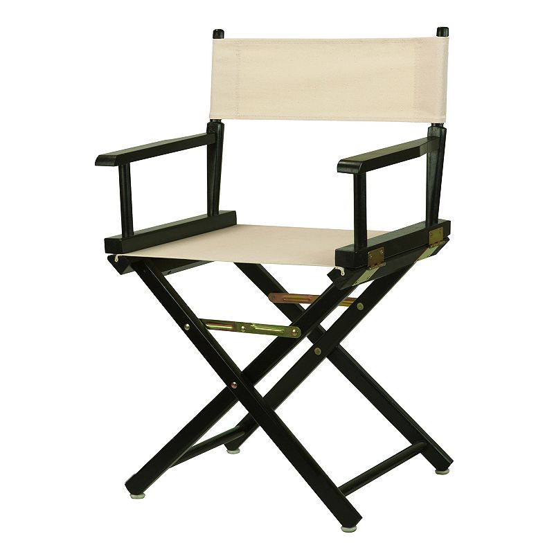 Casual Home 18 Black Finish Directors Chair, Beig/Green