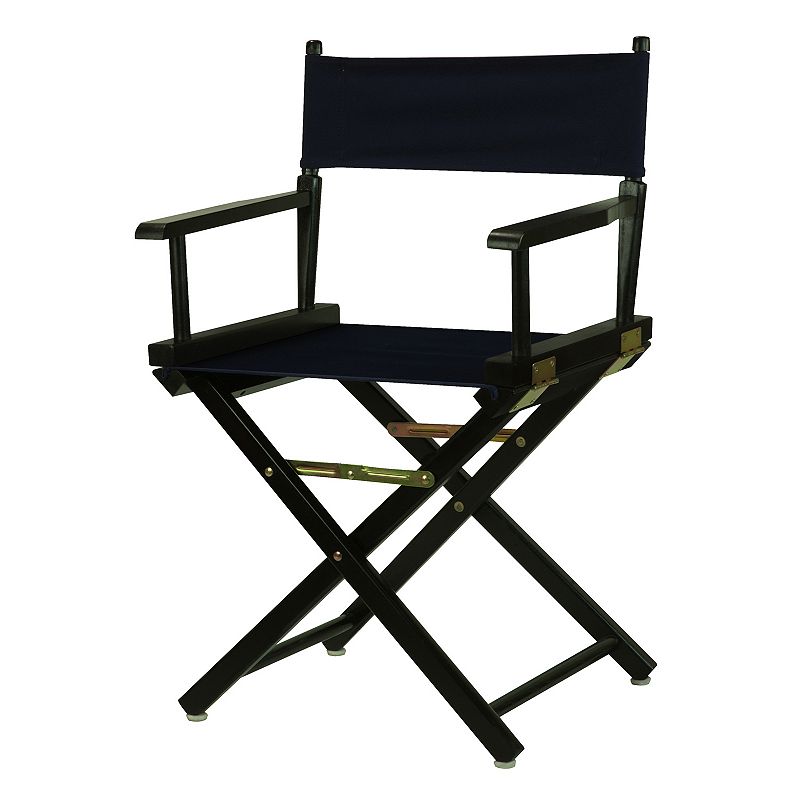 Casual Home 18 Black Finish Directors Chair, Blue