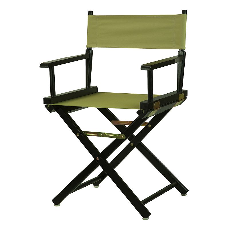 Casual Home 18 Black Finish Directors Chair, Beig/Green