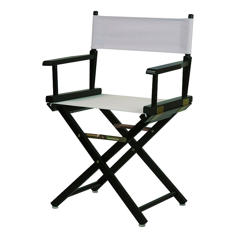 Casual Home 18 Black Finish Directors Chair, White