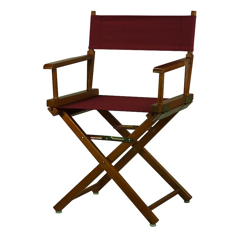 Casual Home 18 Honey Oak Finish Directors Chair, Red