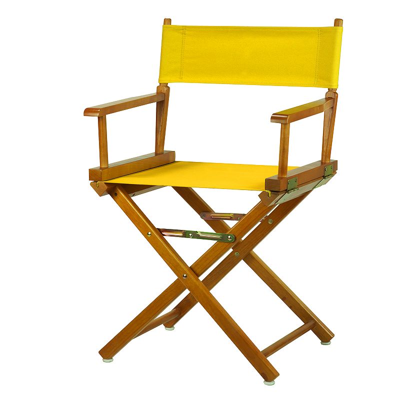 Casual Home 18 Honey Oak Finish Directors Chair, Yellow