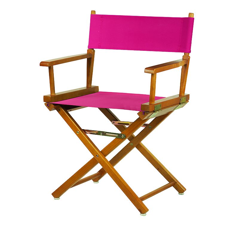 Casual Home 18 Honey Oak Finish Directors Chair, Pink