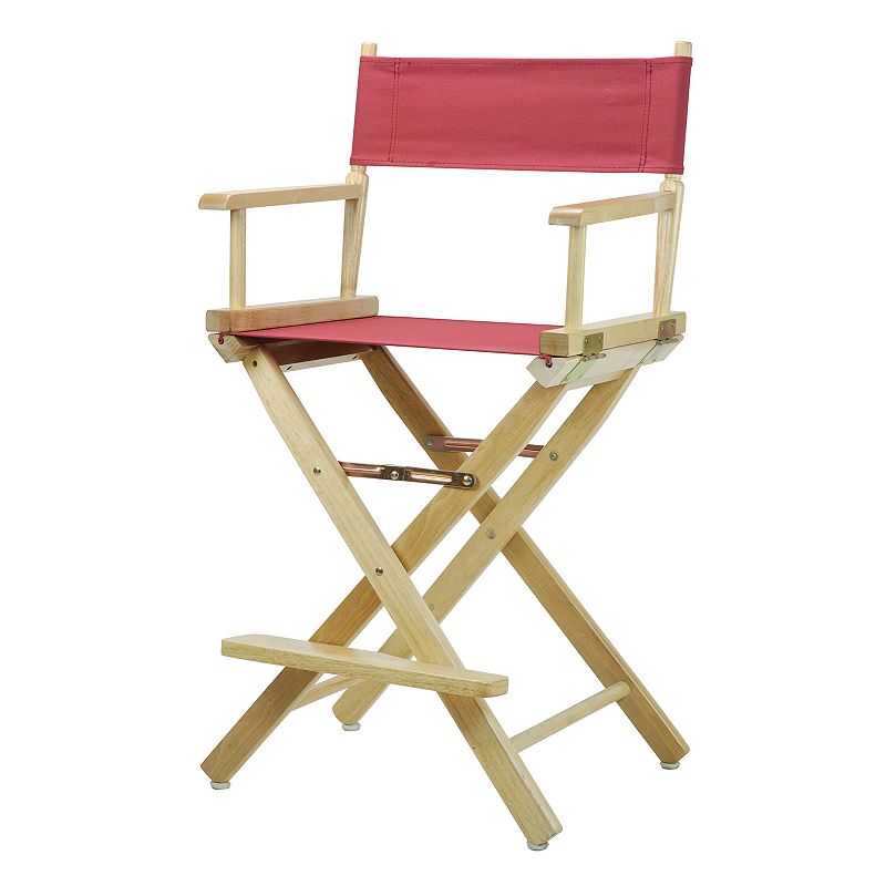 Casual Home 24 Natural Finish Directors Chair, Red