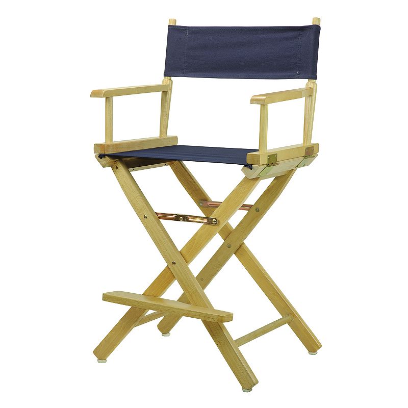 Casual Home 24 Natural Finish Directors Chair, Blue