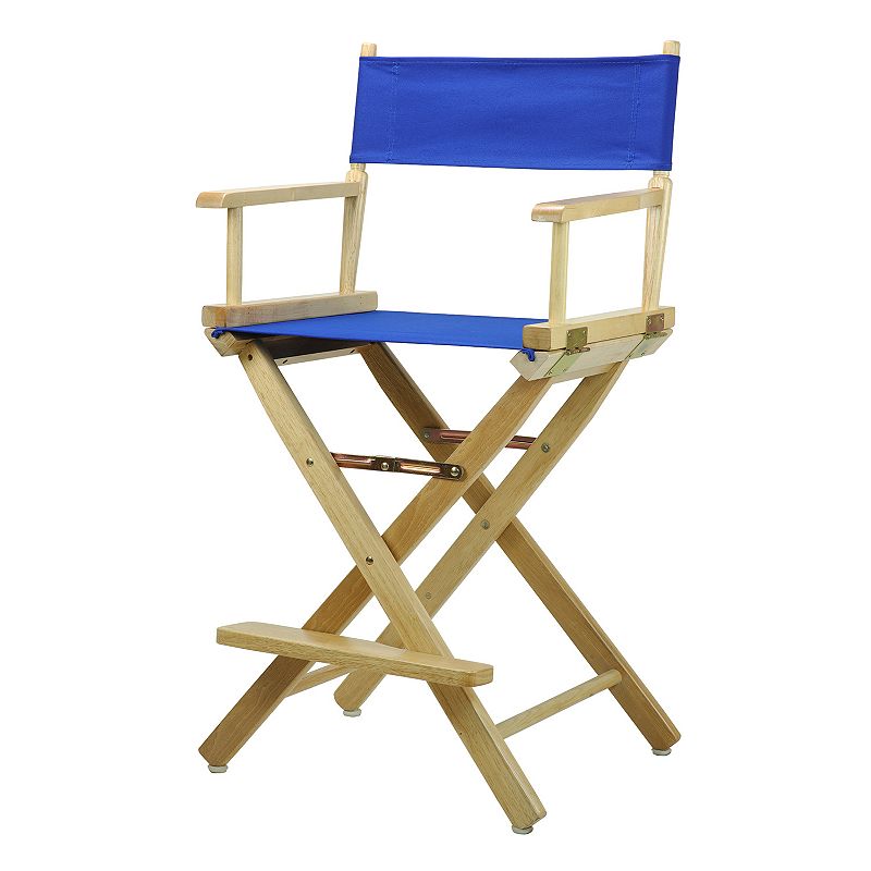 Casual Home 24 Natural Finish Directors Chair, Blue