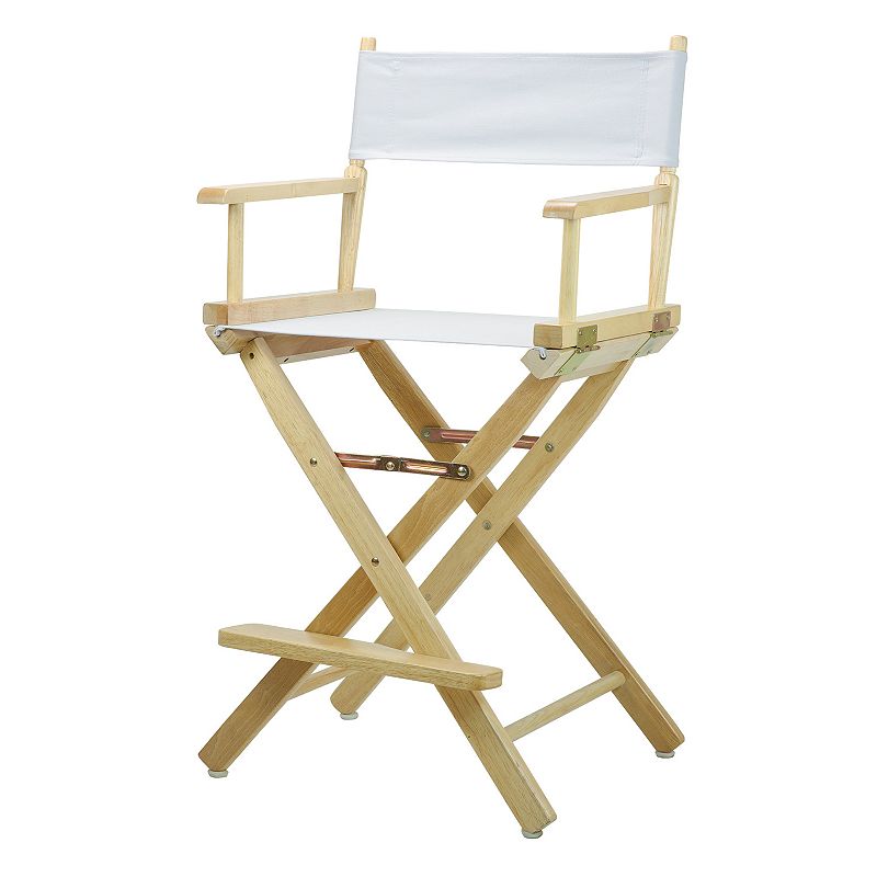 Casual Home 24 Natural Finish Directors Chair, White