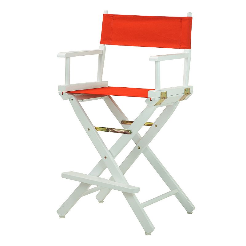 Casual Home 24 White Finish Directors Chair, Red