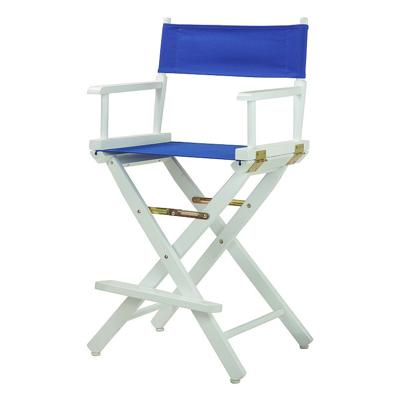 Casual Home 24 White Finish Directors Chair, Blue