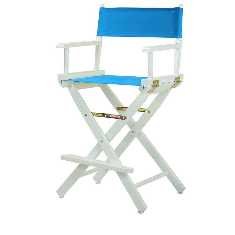 Casual Home 24 White Finish Directors Chair, Blue