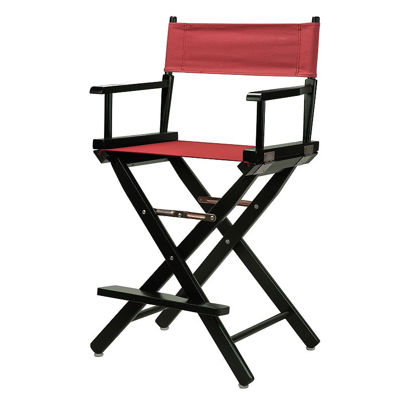 24  Director s Chair Black Frame-Burgundy Canvas