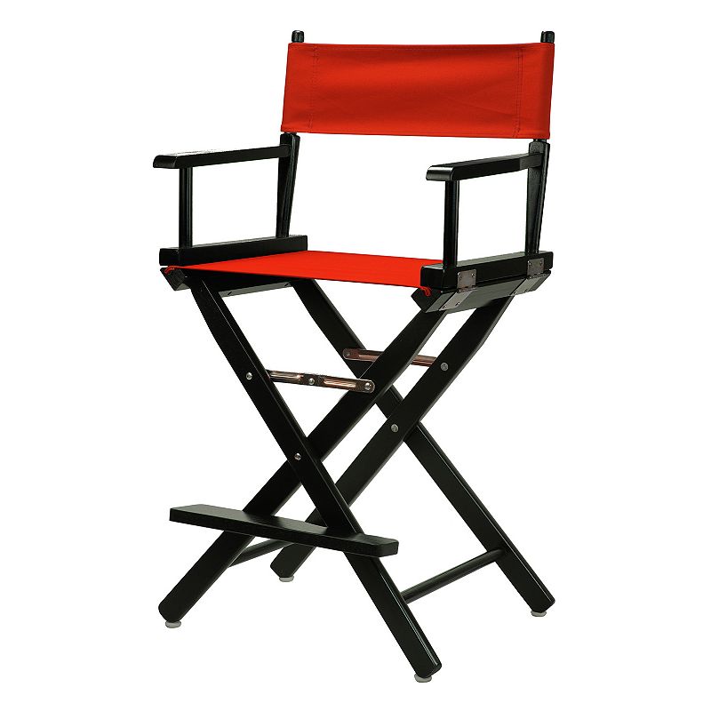 Casual Home 24 Black Finish Directors Chair, Red