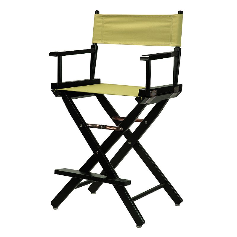 Casual Home 24 Black Finish Directors Chair, Beig/Green