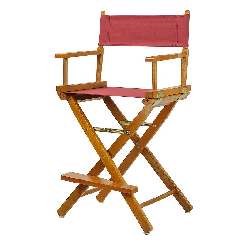 Casual Home 24 Honey Oak Finish Directors Chair, Red