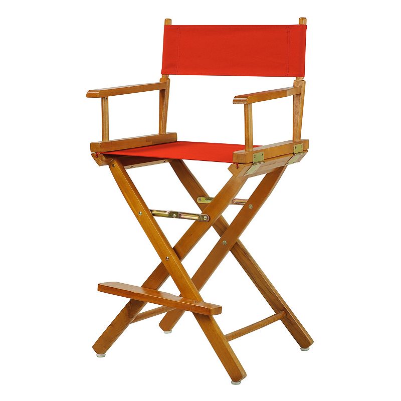 Casual Home 24 Honey Oak Finish Directors Chair, Red