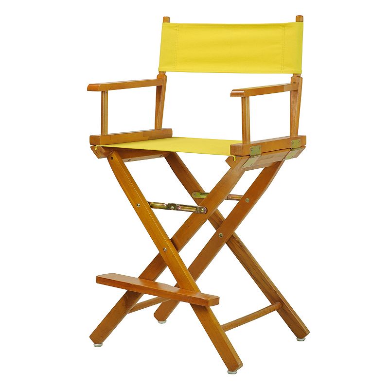 Casual Home 24 Honey Oak Finish Directors Chair, Yellow