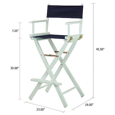 Casual Home 30'' White-Finish Director's Chair Bar Stool