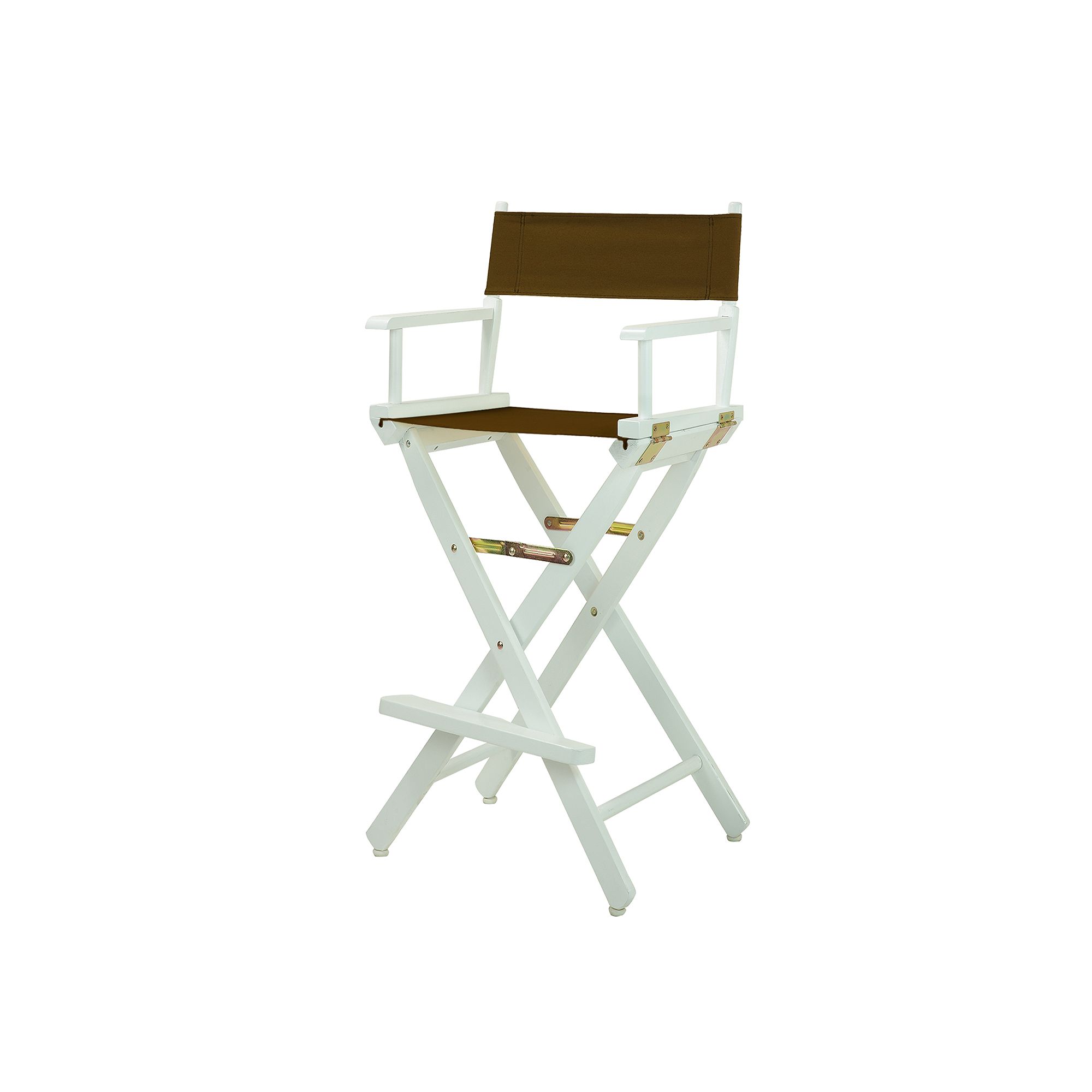 Casual Home 30 White-Finish Directors Chair Bar Stool, Brown