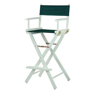 Casual Home 30'' White-Finish Director's Chair Bar Stool