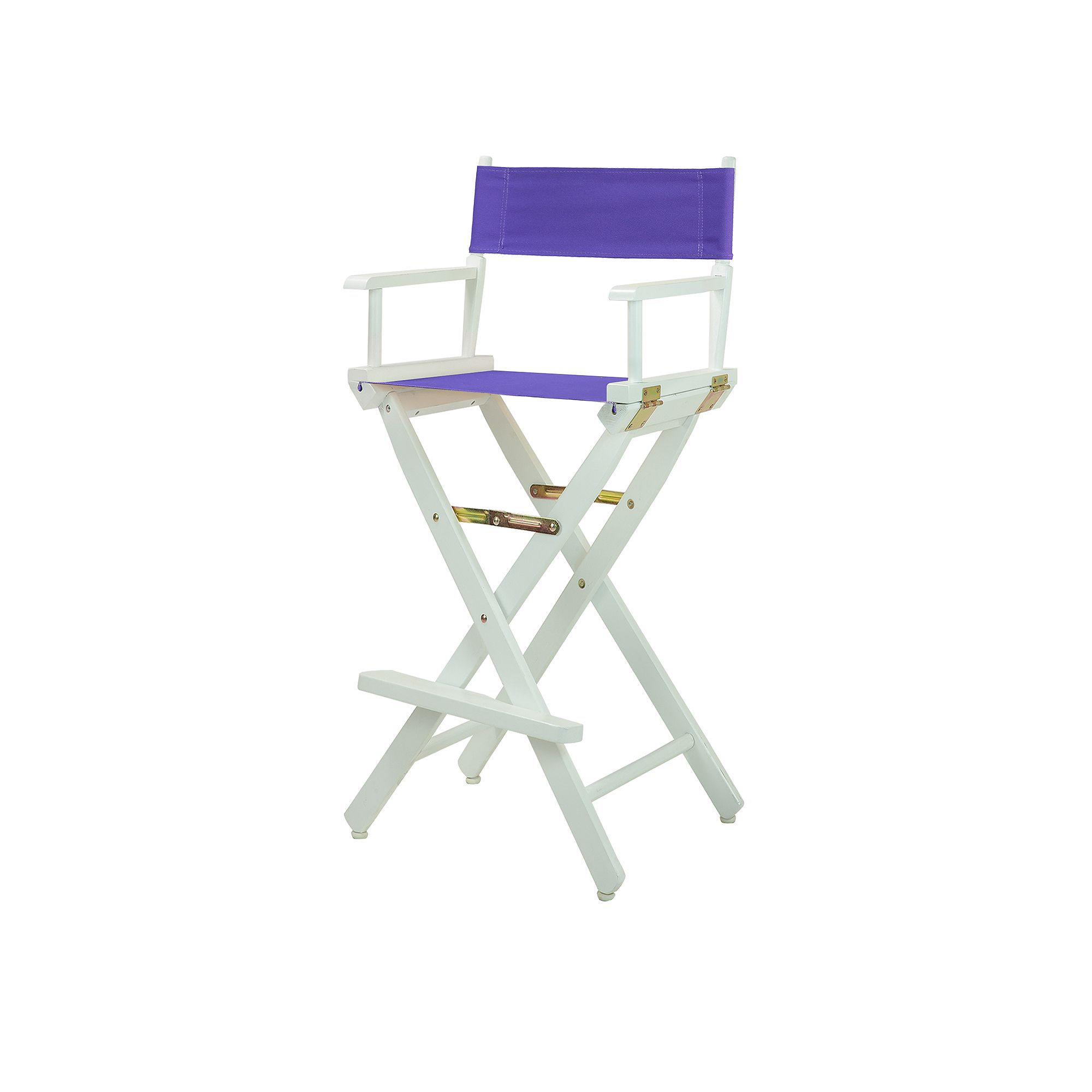 Casual Home 30 White-Finish Directors Chair Bar Stool, Purple