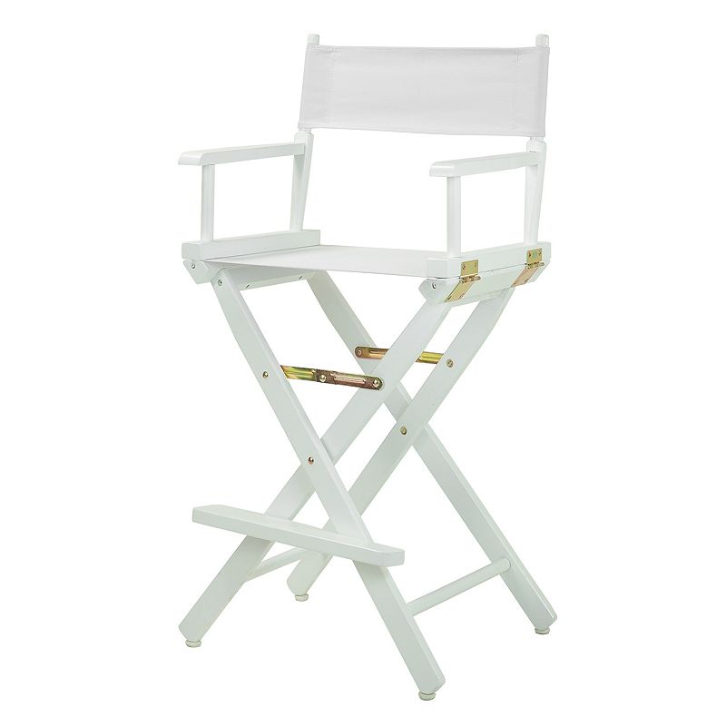 Casual Home 30 White-Finish Directors Chair Bar Stool
