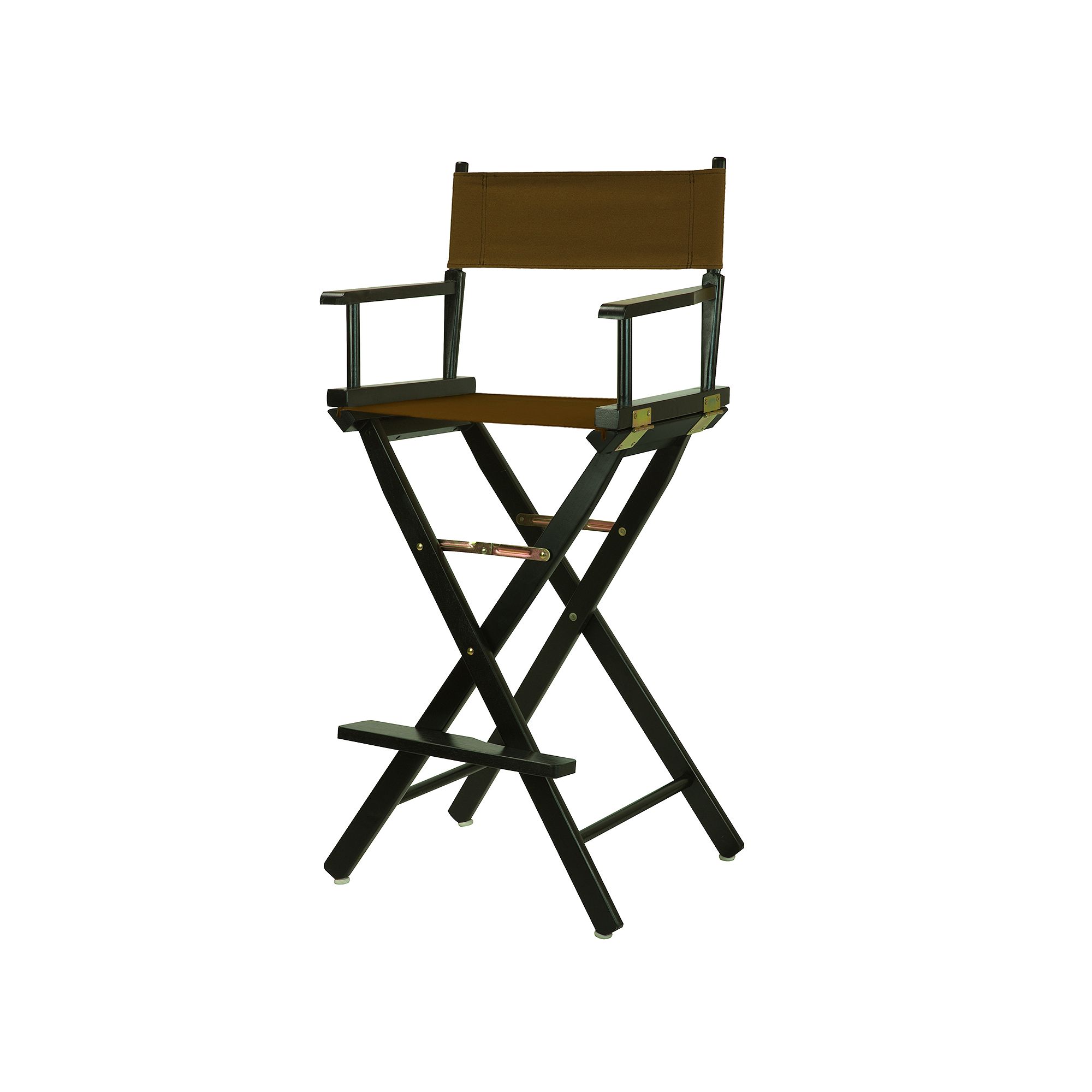 Casual Home 30 Black Finish Directors Chair Bar Stool, Brown