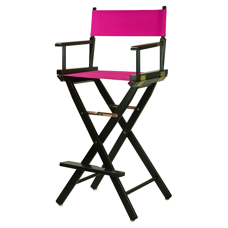 Casual Home 30 Black Finish Directors Chair Bar Stool, Pink