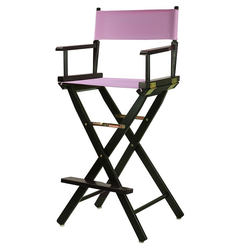 Casual Home 30 Black Finish Directors Chair Bar Stool, Pink