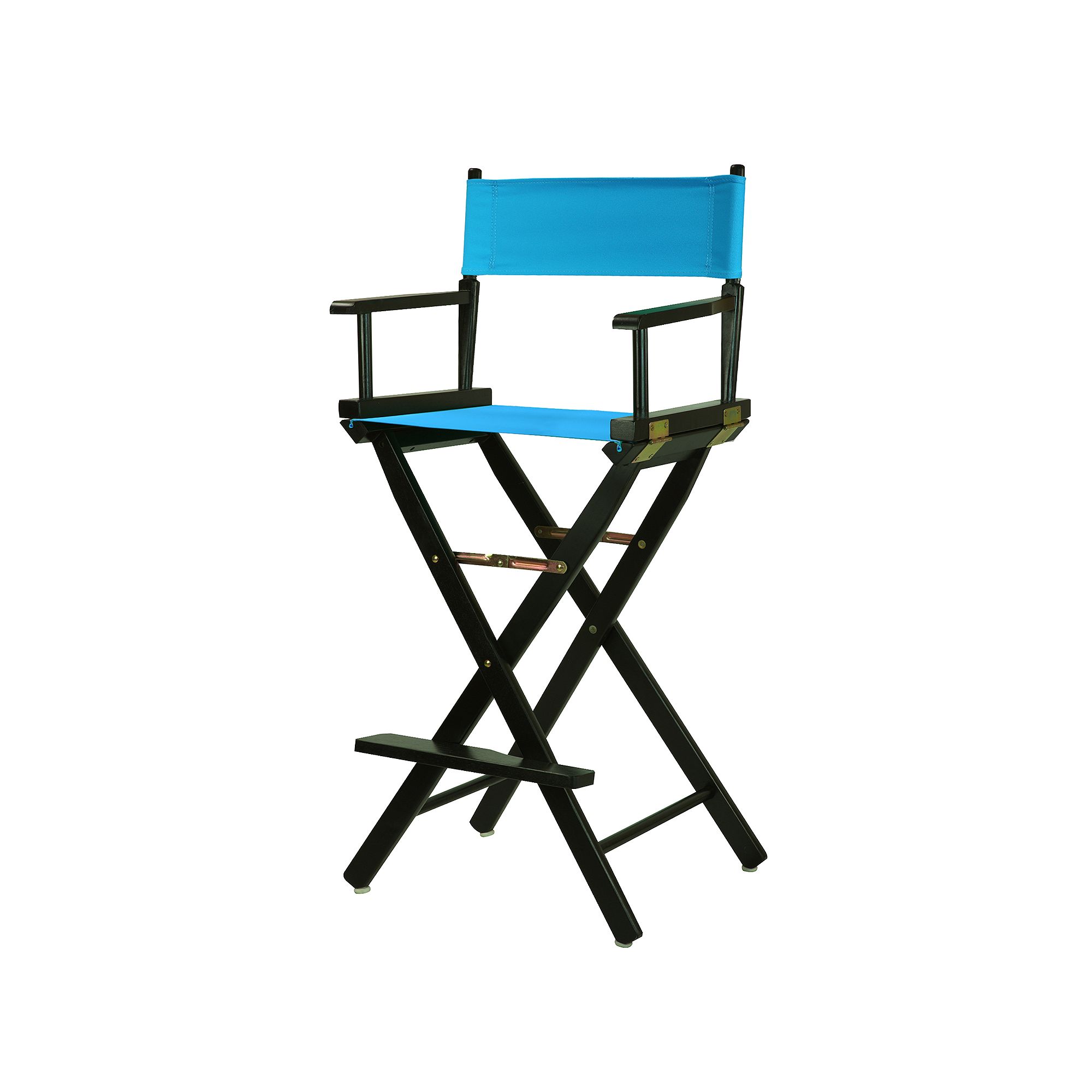 Casual Home 30 Black Finish Directors Chair Bar Stool, Turquoise