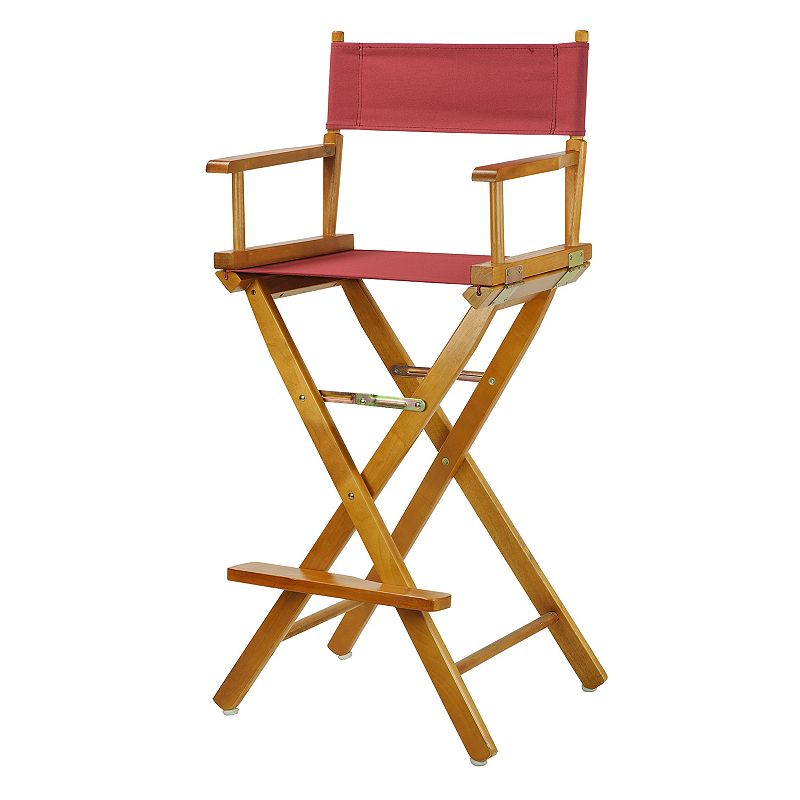 UPC 030159235480 product image for Casual Home 30'' Honey Finish Director's Chair Bar Stool, Red | upcitemdb.com