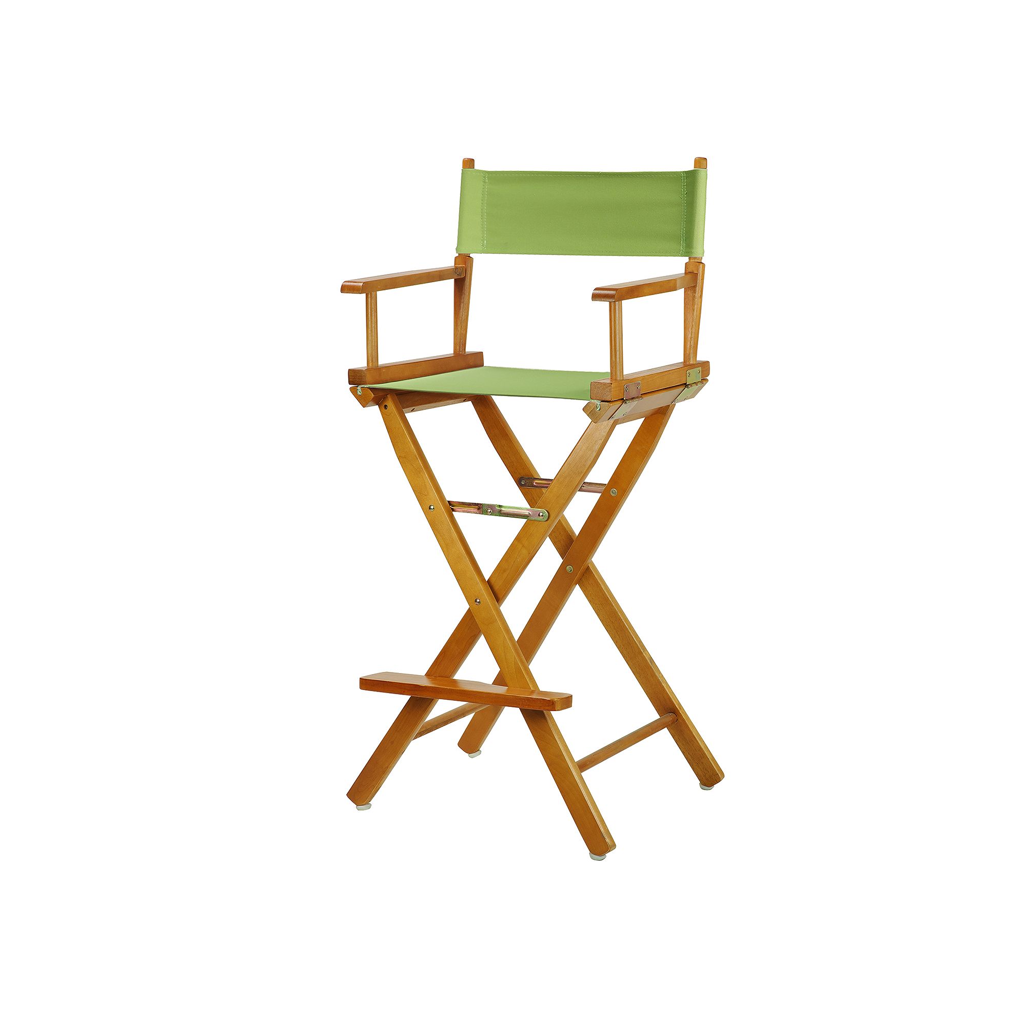 Casual Home 30 Honey Finish Directors Chair Bar Stool, Lime Green