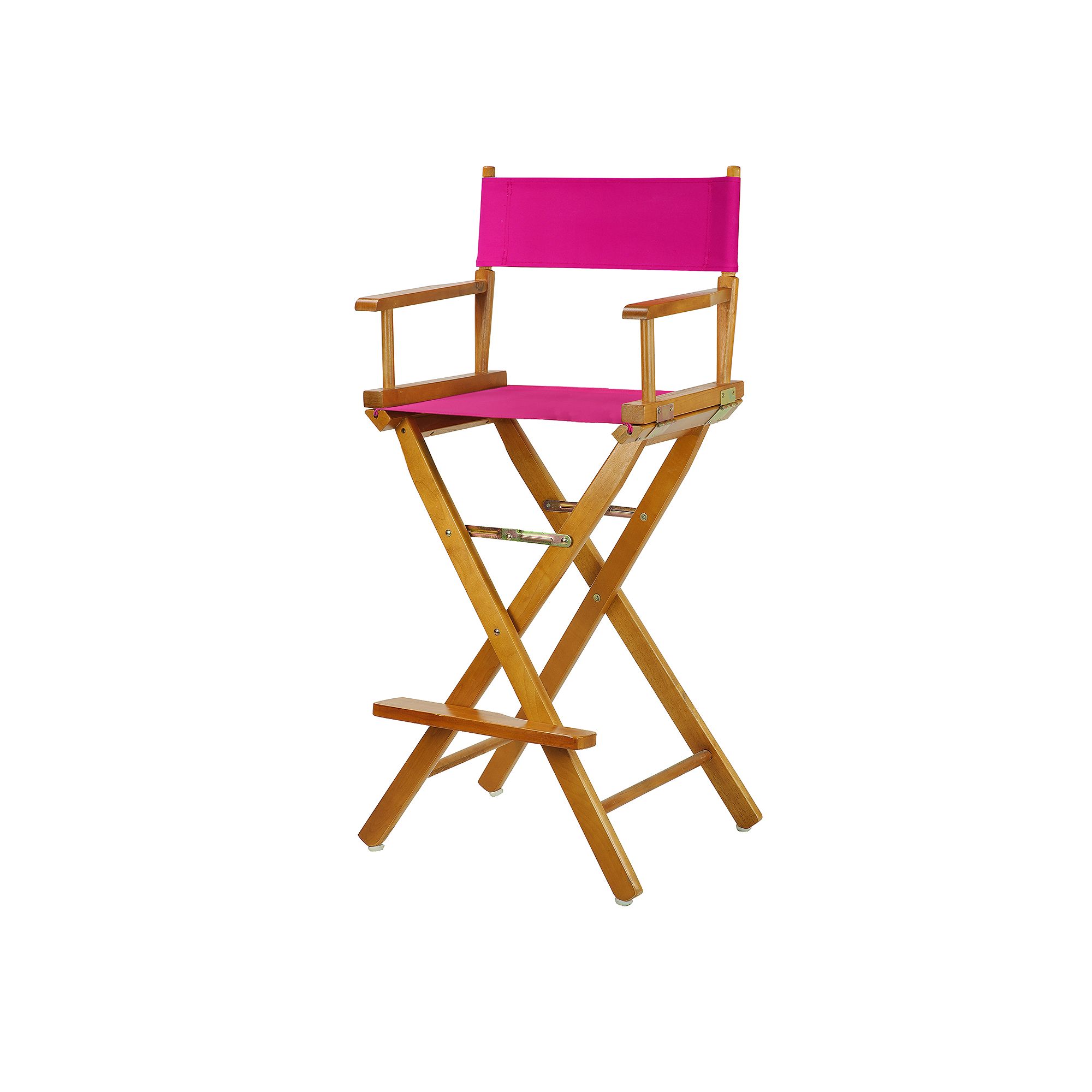 Casual Home 30 Honey Finish Directors Chair Bar Stool, Pink