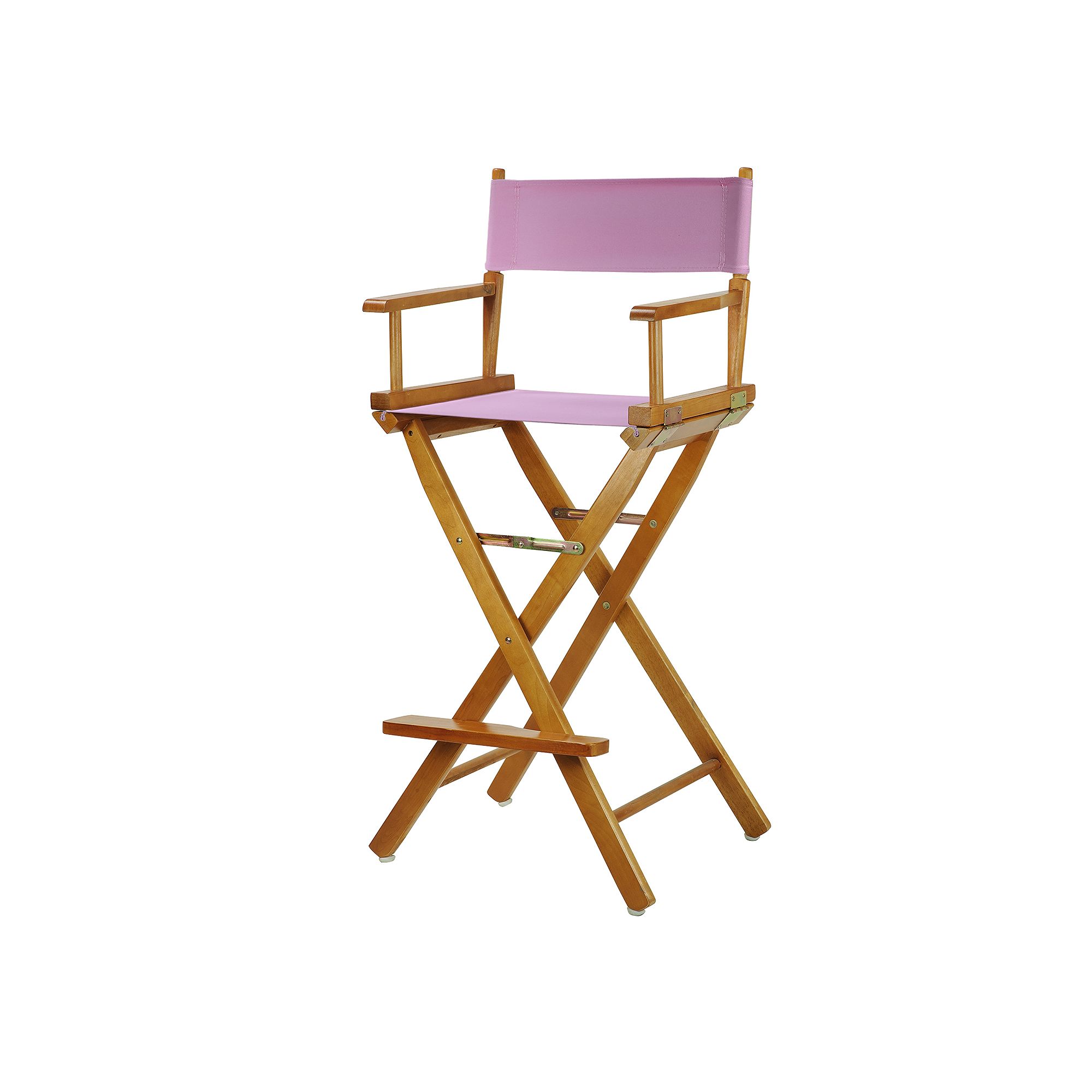 Casual Home 30 Honey Finish Directors Chair Bar Stool, Pink