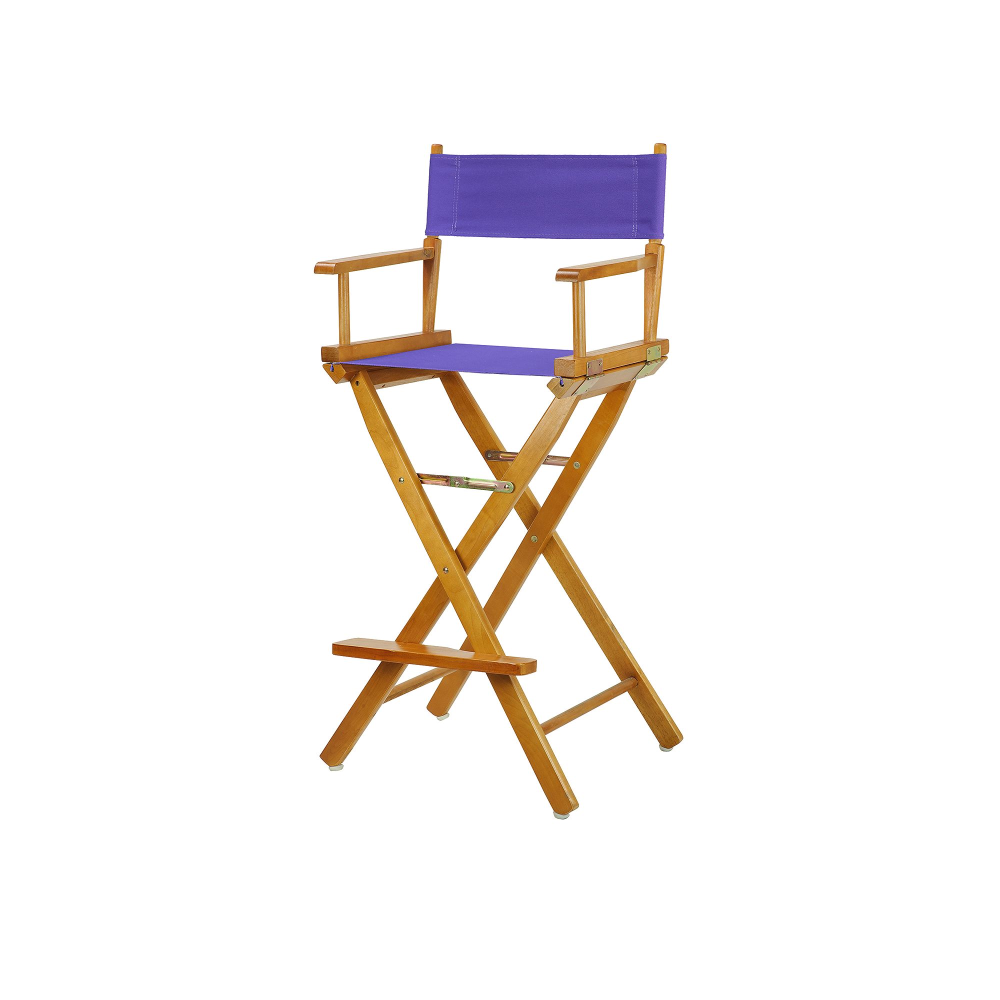 Casual Home 30 Honey Finish Directors Chair Bar Stool, Purple