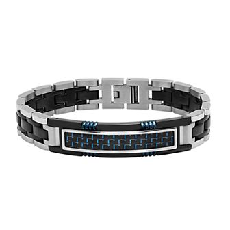 Steel Nation Men's Stainless Steel Triple Tone ID Bracelet