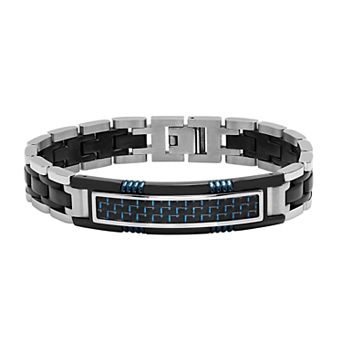 Steel Nation Men's Stainless Steel Triple Tone ID Bracelet