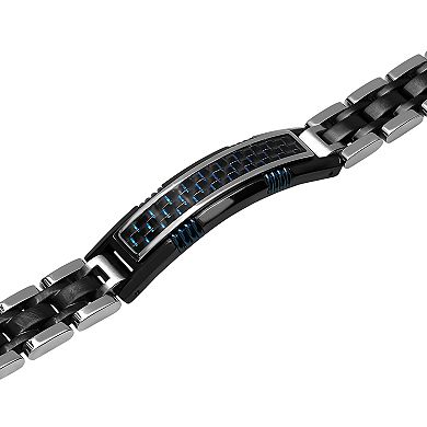Steel Nation Men's Stainless Steel Triple Tone ID Bracelet