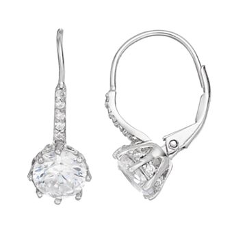 Sophie Miller Sterling Silver Cubic Zirconia Drop Earrings
