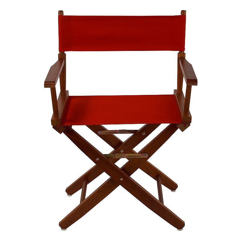 Casual Home 18 Oak Finish Directors Chair, Red