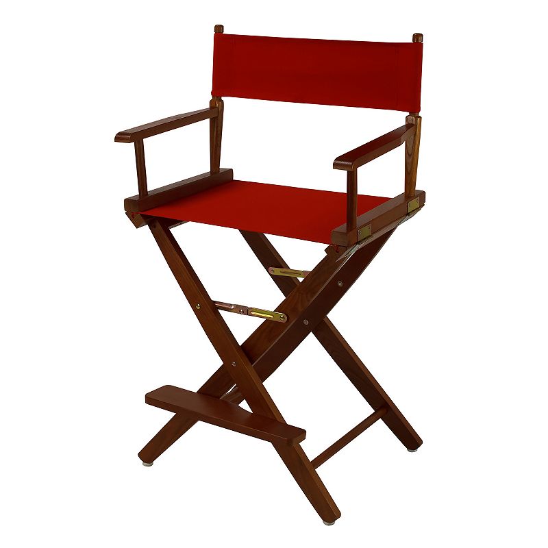 Casual Home 24 Oak Finish Directors Chair, Red