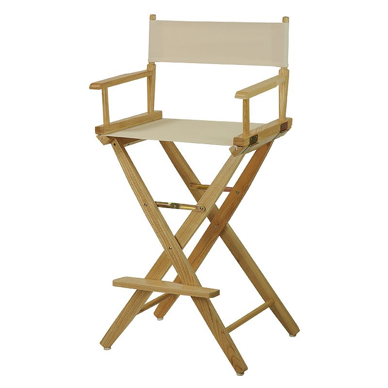 Casual Home 30 Extra-Wide Directors Chair Bar Stool, Natural