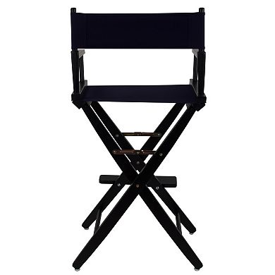 Casual Home 30" Extra-Wide Black Finish Director's Chair Bar Stool