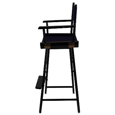 Casual Home 30" Extra-Wide Black Finish Director's Chair Bar Stool