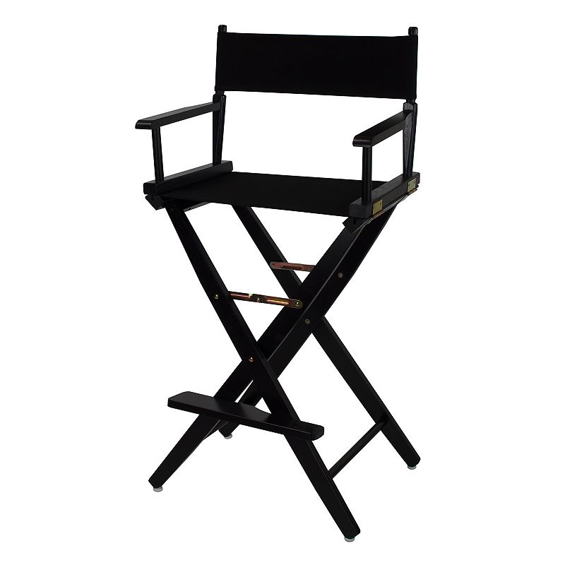 Casual Home 30 Extra-Wide Black Finish Directors Chair Bar Stool