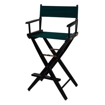 Casual Home 30" Extra-Wide Black Finish Director's Chair Bar Stool