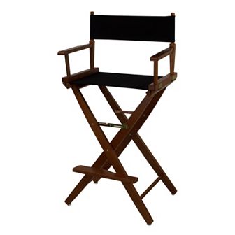 Casual Home 30" Extra-Wide Oak Finish Director's Chair Bar Stool