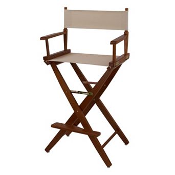 Casual Home 30" Extra-Wide Oak Finish Director's Chair Bar Stool